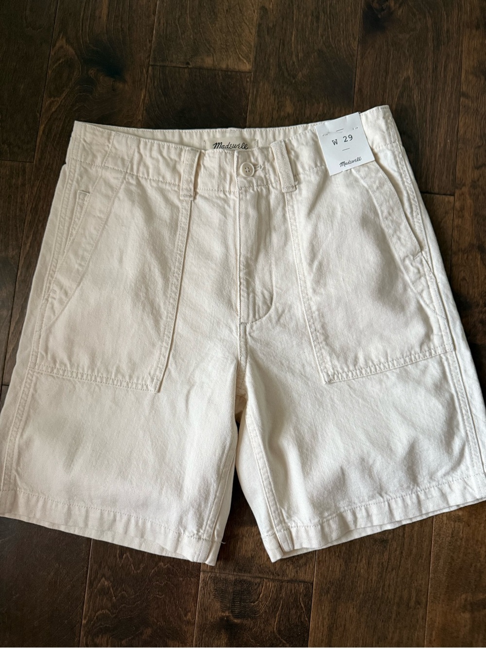 Madewell Cream Utility Cotton Shorts